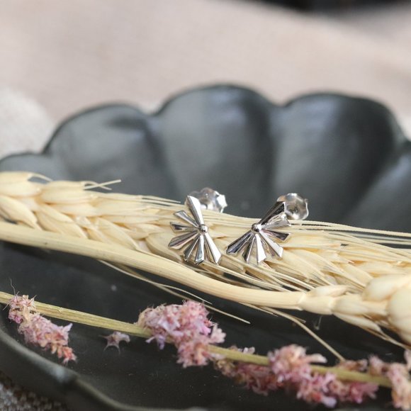 14K Solid Gold Sunstar Earrings - "Morning Light" - Picture 11 of 11